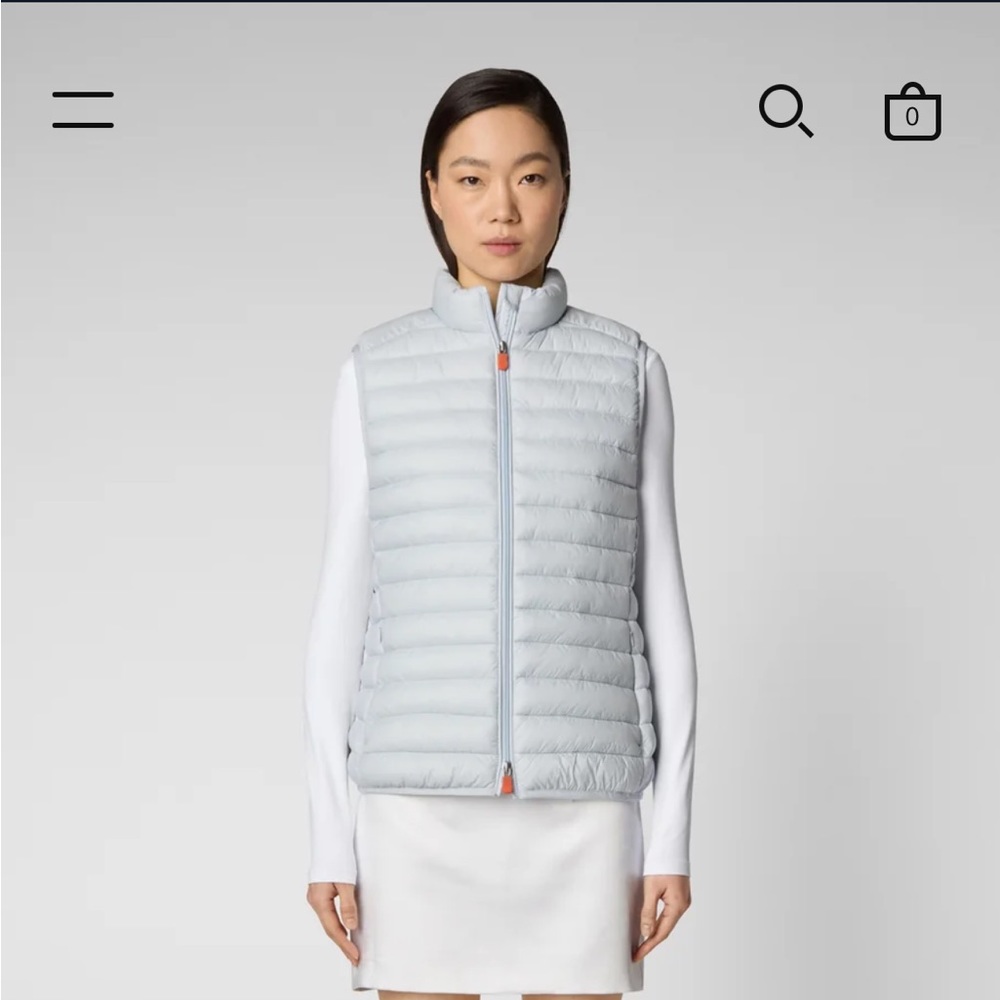 NWOT Save the Duck Charlotte Puffer Vest in Foam Gray